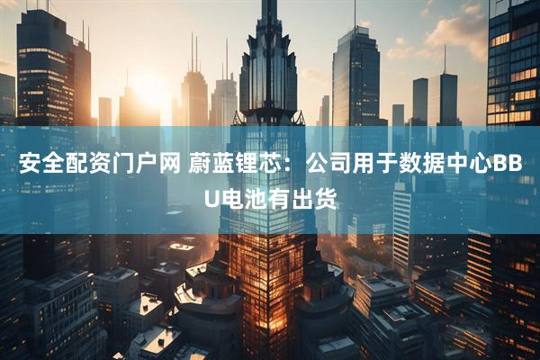 安全配资门户网 蔚蓝锂芯：公司用于数据中心BBU电池有出货