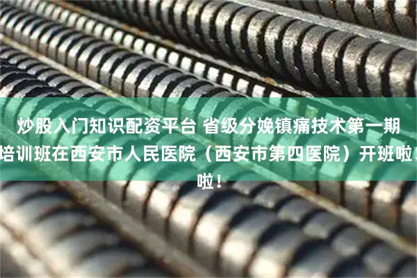 炒股入门知识配资平台 省级分娩镇痛技术第一期培训班在西安市人民医院（西安市第四医院）开班啦！